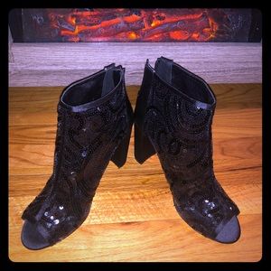 Sequins Adorned Ankle Boot
